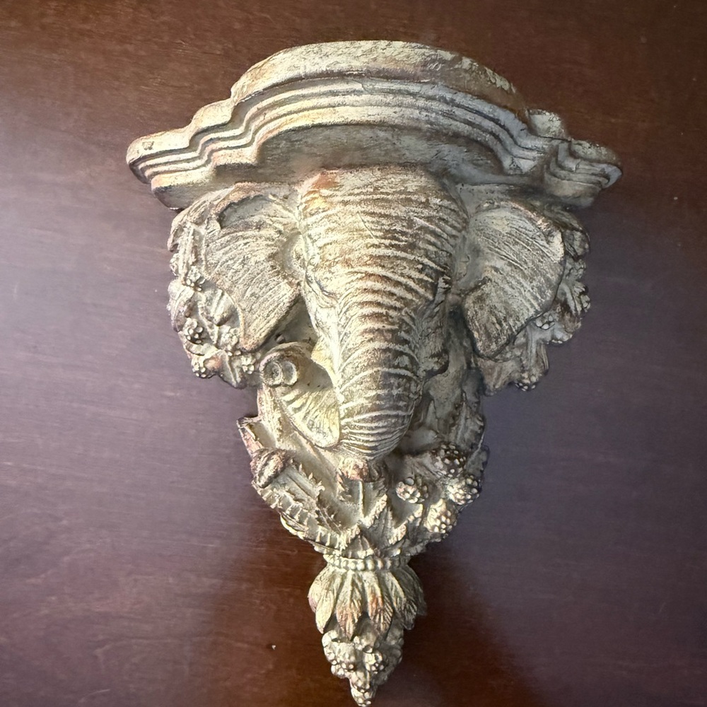 6” Vintage Elephant Fancy Bracket Wall Sconce Home Decor Antique